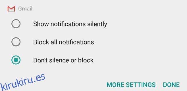 Cómo habilitar notificaciones silenciosas para una aplicación en Android 7.0