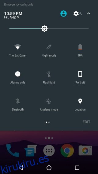 panel de notificaciones azulejos android 7