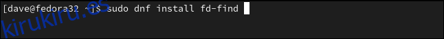 sudo dnf instala fd-find en una ventana de terminal.