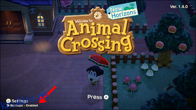 Copia de seguridad de Animal Crossing New Horizons habilitada