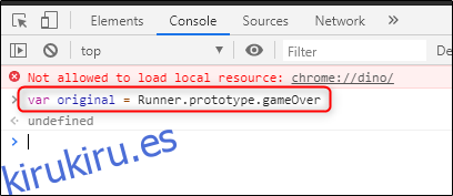 Primer código ingresado para el hack de Chrome