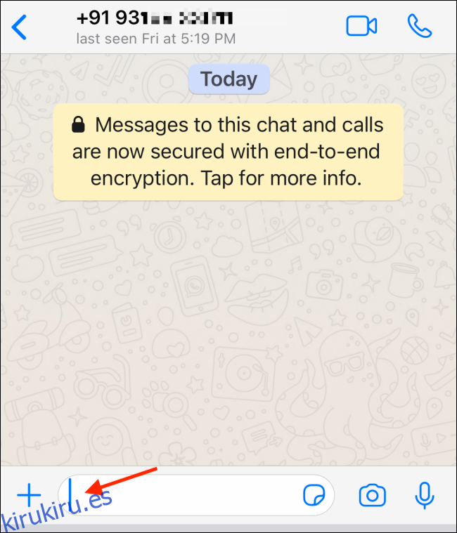 Ingrese texto y envíelo al chat de WhatsApp