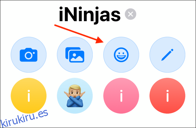 Toque el botón Emoji
