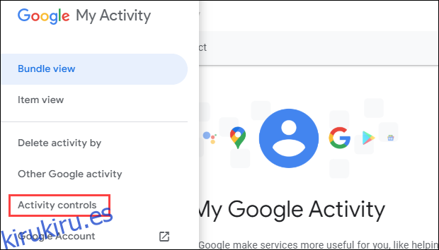 controles de actividad de google