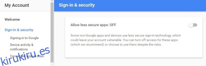 Inicio de sesión y seguridad - Google