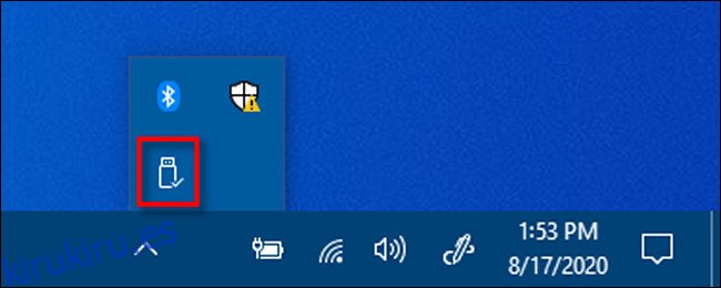 Haga clic con el botón derecho en el icono Quitar hardware de forma segura en Windows 10.