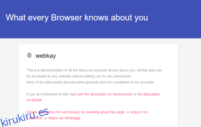 Esta herramienta le dice todo lo que su navegador le dice a los sitios web sobre usted