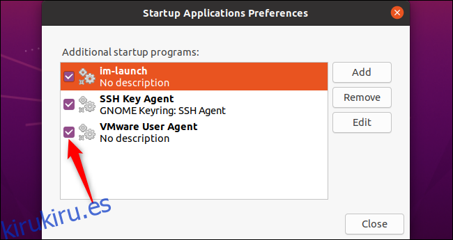 Deshabilitar un programa de inicio en Ubuntu.