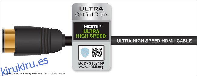 Un cable compatible con HDMI 2.1 con 