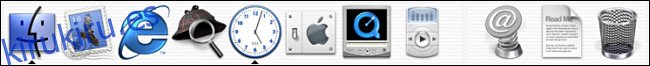 El Dock en Mac OS X Public Beta.
