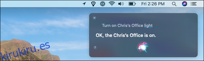 Encender una luz Hue con Siri en una Mac.