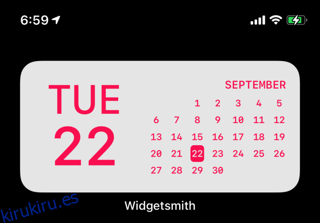 Widget de fecha de Widgetsmith