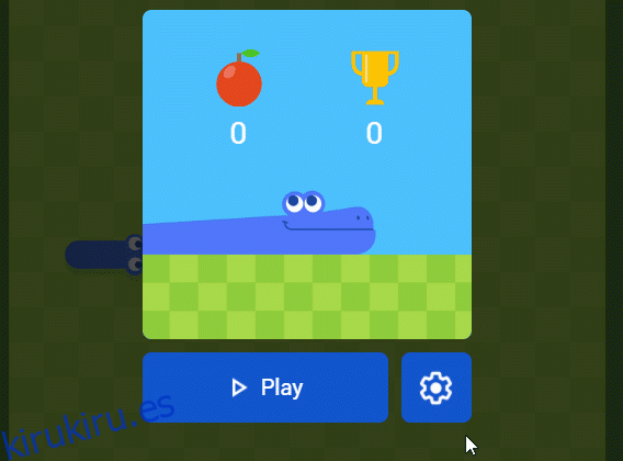 GIF animado del juego Snake en la Búsqueda de Google.