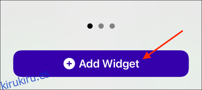 Toque Agregar widget