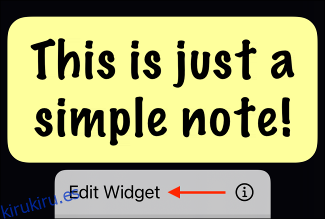 Toque Editar widget