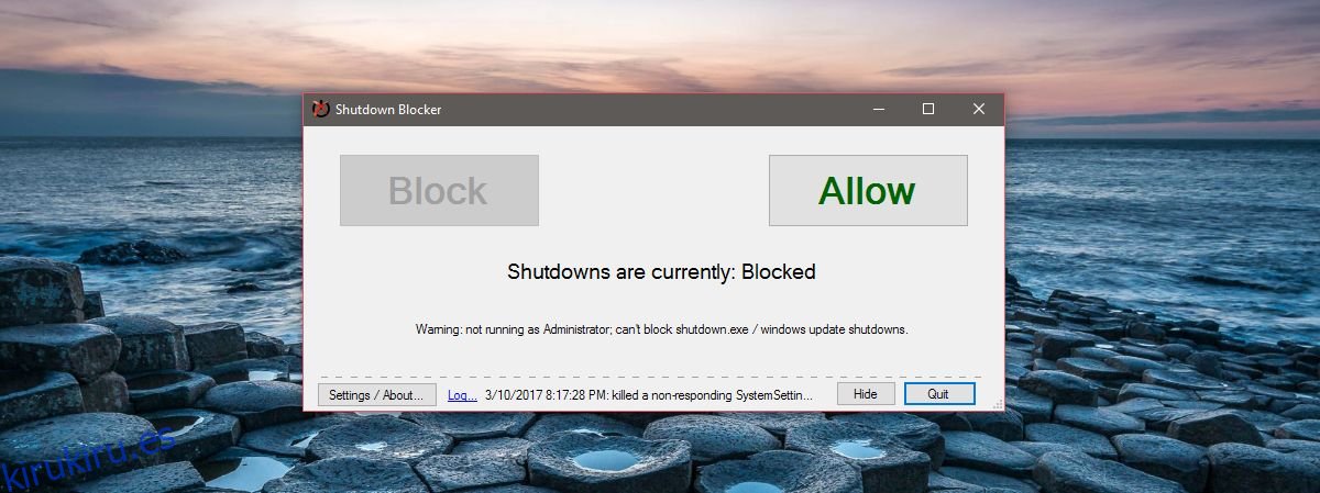 Cómo bloquear el apagado y reinicio en Windows 10