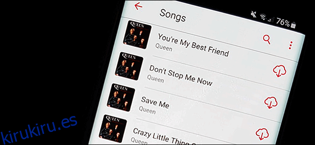La aplicación Apple Music en un Samsung Galaxy S9.