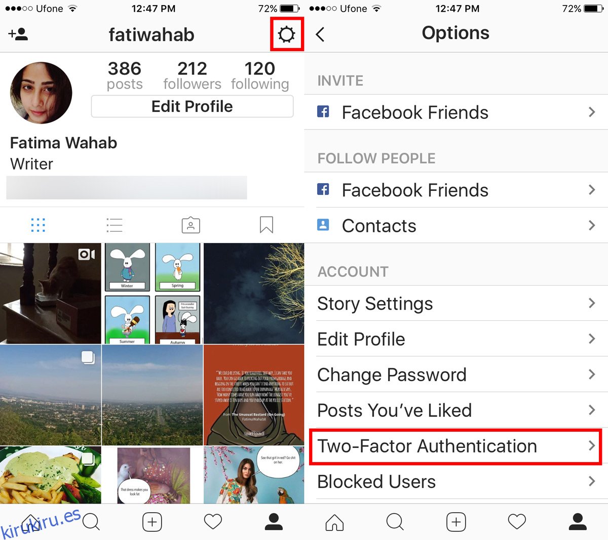 Cómo activar la autenticación de dos factores en Instagram