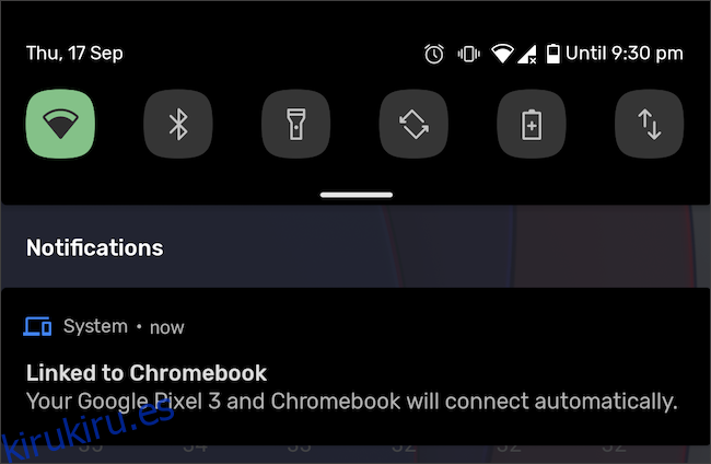 Notificación vinculada al teléfono Android y Chromebook