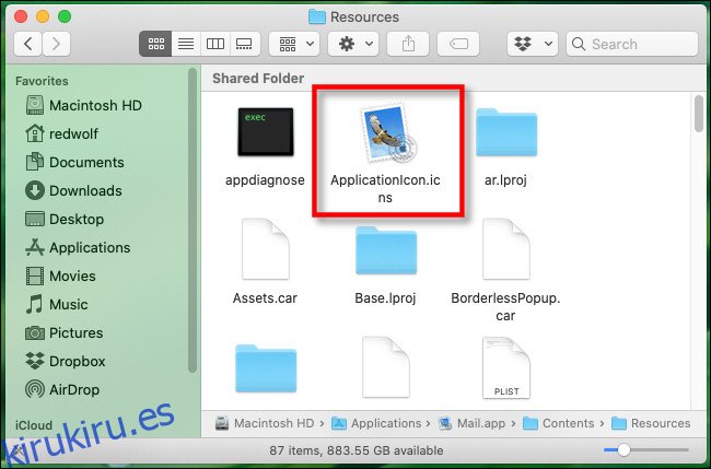 En la carpeta Recources del paquete de la aplicación Mac, haga clic en el archivo ApplicationIcon.icns.