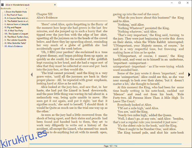 Leer un libro electrónico en Sumatra PDF para Windows.