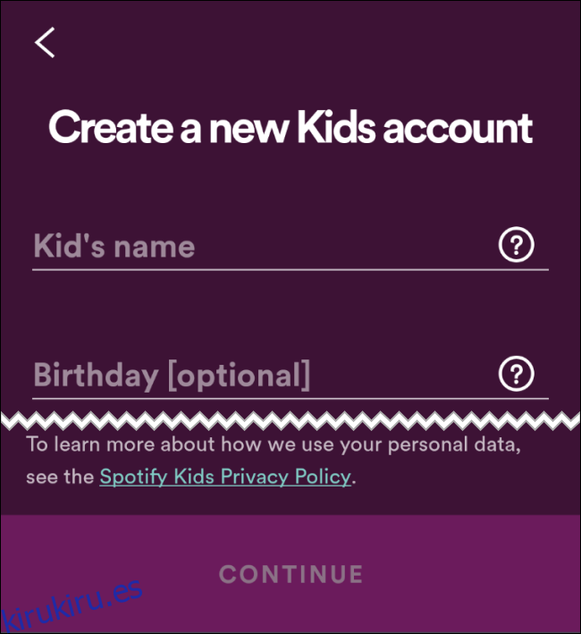 Nombre de niño de Spotify