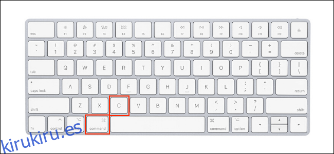 Cómo copiar en Mac usando el atajo de teclado