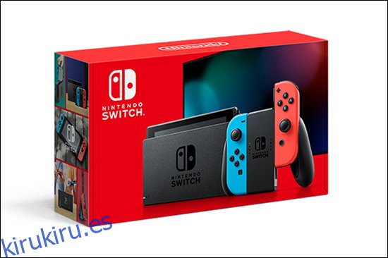 Una caja roja de Nintendo Switch.