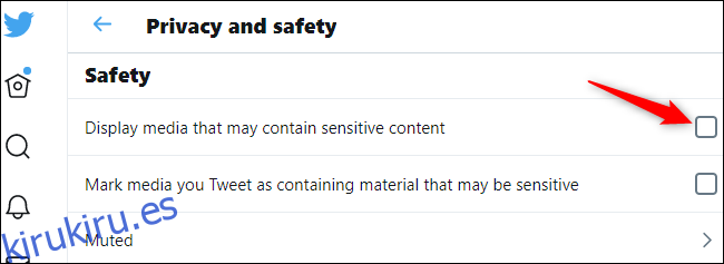 Deshabilitar el mensaje de contenido sensible en Twitter