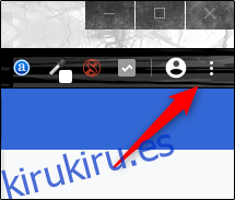Icono de tres puntos verticales en Chrome