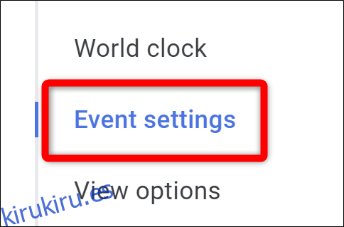 Configuración de eventos de selección de Google Calendar