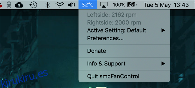 smcFanControl para macOS con pantalla de temperatura