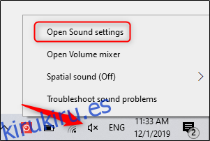 abrir la configuración de sonido en Windows
