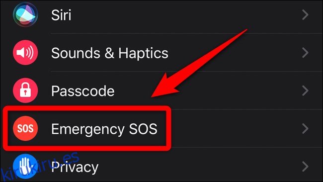 Aplicación de Apple iPhone Watch Select Emergency SOS
