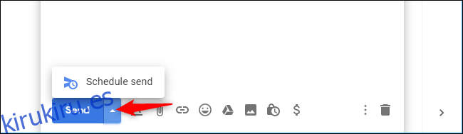 Programar el botón Enviar en Gmail en la versión de escritorio de Chrome