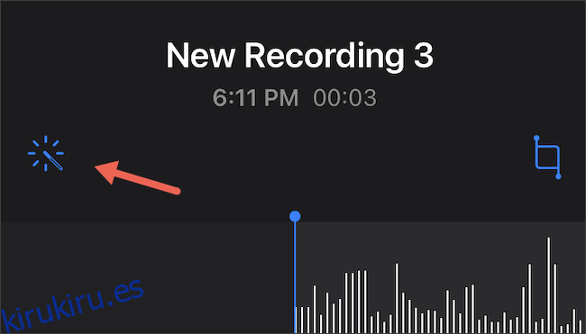Toque Grabación mejorada en notas de voz de iPhone