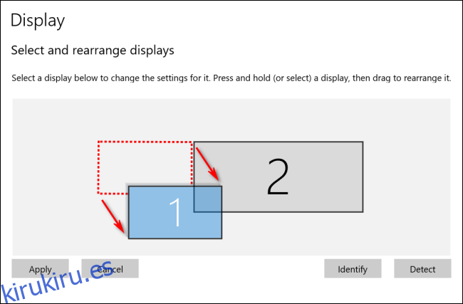 Reorganización de pantallas en Windows 10
