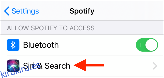 Toque Siri y busque en la sección Spotify