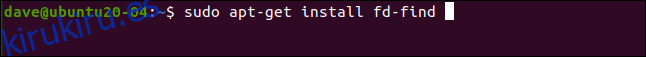 sudo apt-get install fd-find en una ventana de terminal.