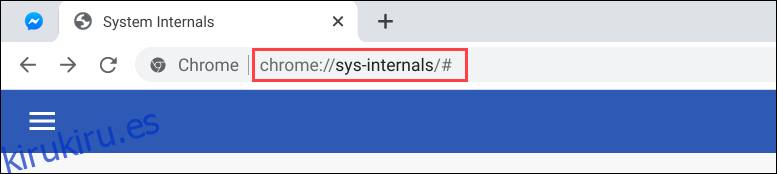URL interna del sistema Chromebook