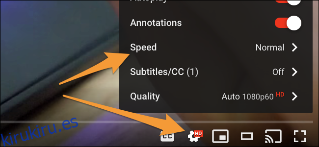 controles de velocidad de youtube