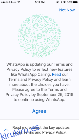 Cómo detener el intercambio de datos de Whatsapp con Facebook