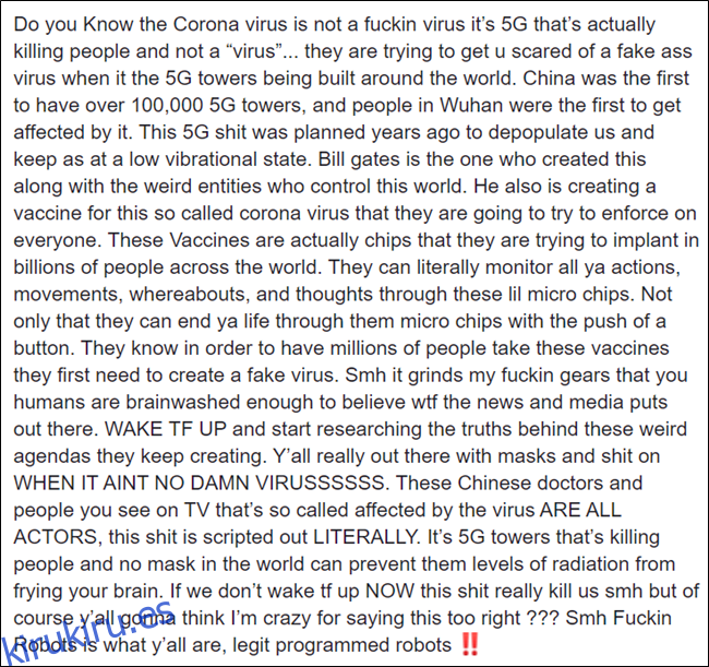 Declaraciones falsas de coronavirus