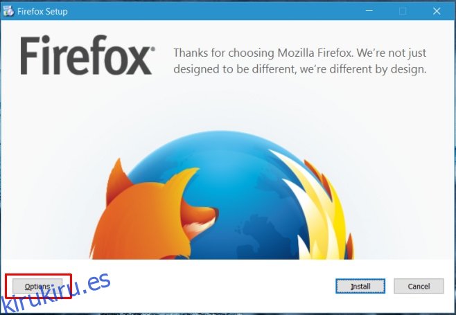 Evite que Firefox recopile información sobre una nueva instalación