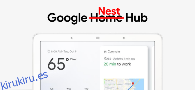 Un anuncio de Google Home Hub, con la palabra 