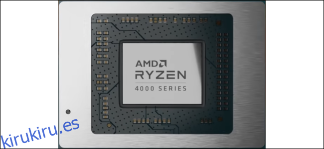 Un procesador con las palabras AMD Ryzen 4000 Series escritas.