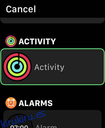 Agregar complicación de actividad a Apple Watch