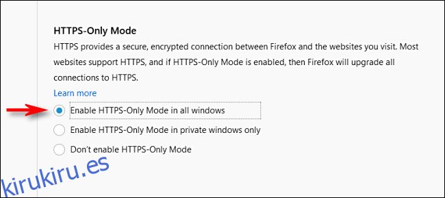 En las opciones de privacidad de Firefox, seleccione 