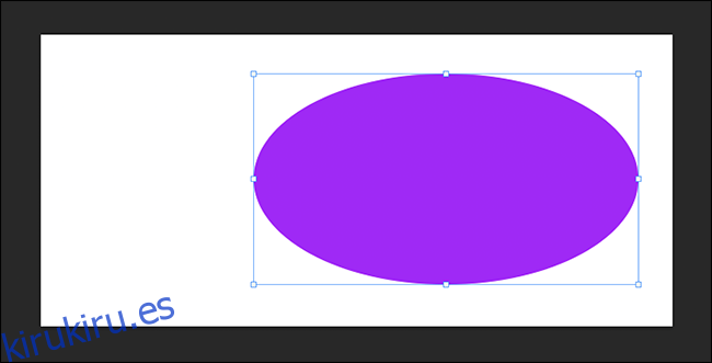 círculo púrpura distorsionado con controles de transformación libres visibles