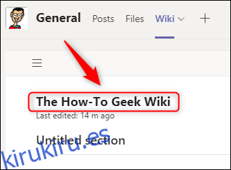 Una página wiki renombrada.